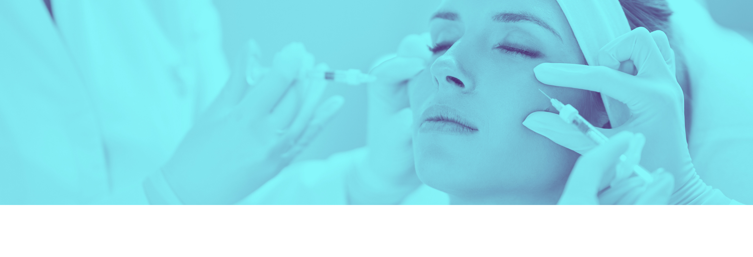 Woman receiving facial aesthetics