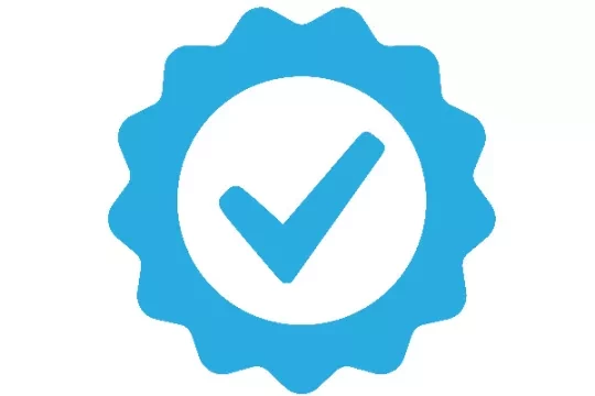 A blue checkmark