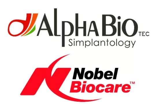 AlphaBio and Nobel Biocare logos