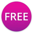 Pink circle with text Free